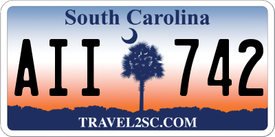 SC license plate AII742