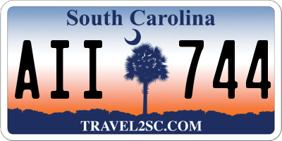 SC license plate AII744