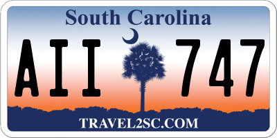 SC license plate AII747