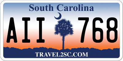 SC license plate AII768