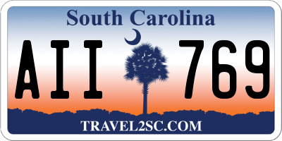 SC license plate AII769