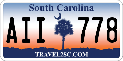 SC license plate AII778
