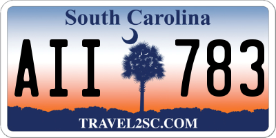 SC license plate AII783