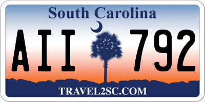 SC license plate AII792