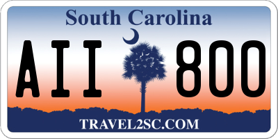 SC license plate AII800