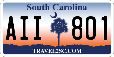 SC license plate AII801