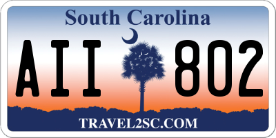 SC license plate AII802