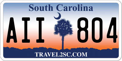 SC license plate AII804