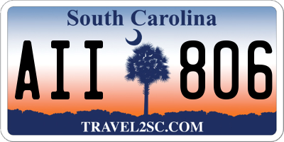 SC license plate AII806
