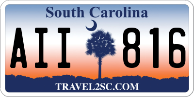 SC license plate AII816