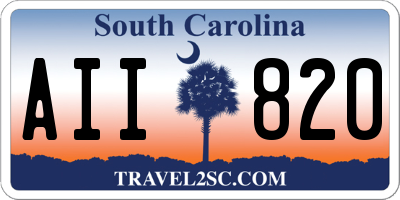 SC license plate AII820