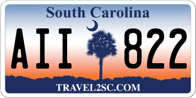 SC license plate AII822