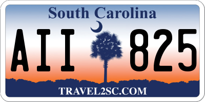 SC license plate AII825