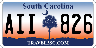 SC license plate AII826