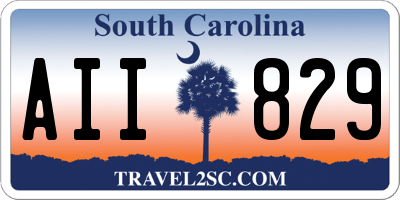 SC license plate AII829