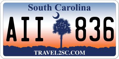 SC license plate AII836