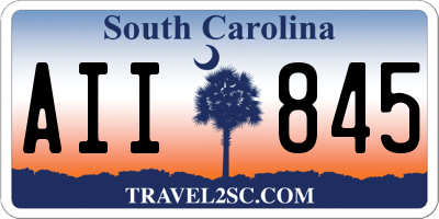SC license plate AII845