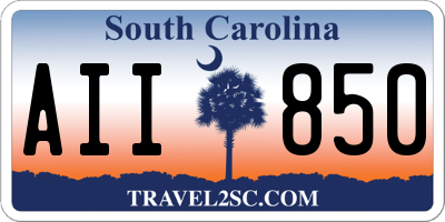 SC license plate AII850
