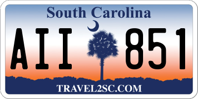 SC license plate AII851