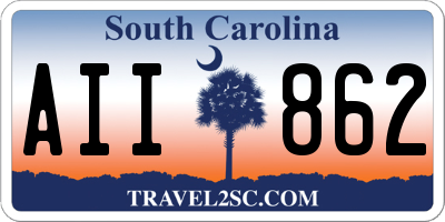SC license plate AII862