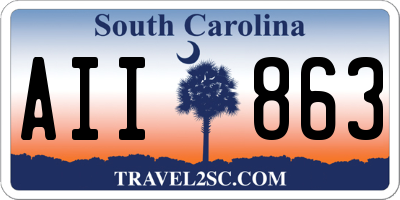 SC license plate AII863