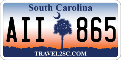 SC license plate AII865