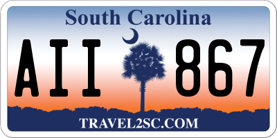 SC license plate AII867