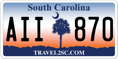SC license plate AII870