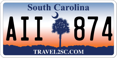 SC license plate AII874