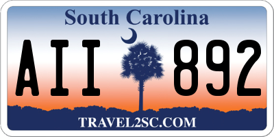 SC license plate AII892