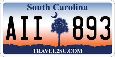 SC license plate AII893