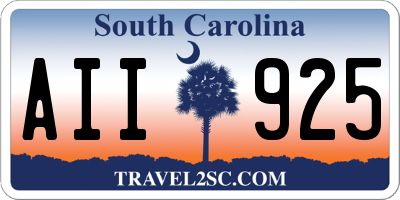 SC license plate AII925