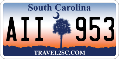 SC license plate AII953