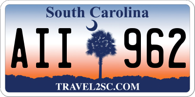 SC license plate AII962