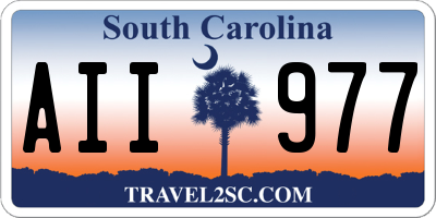 SC license plate AII977