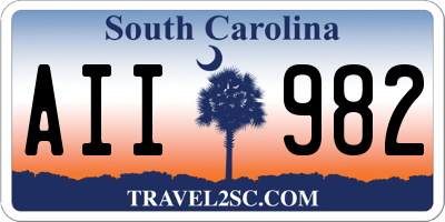 SC license plate AII982