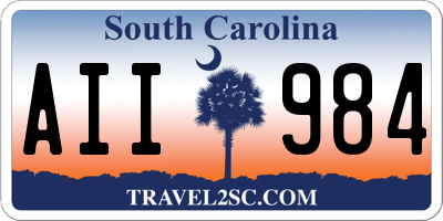 SC license plate AII984