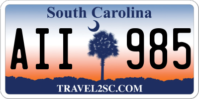 SC license plate AII985