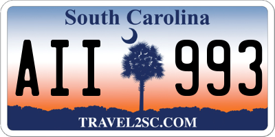 SC license plate AII993