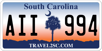 SC license plate AII994
