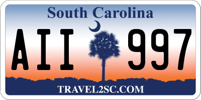 SC license plate AII997