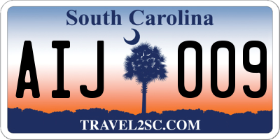 SC license plate AIJ009