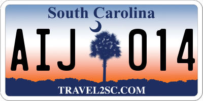 SC license plate AIJ014