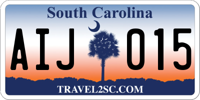 SC license plate AIJ015