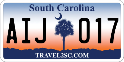 SC license plate AIJ017