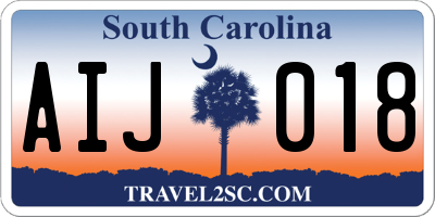 SC license plate AIJ018