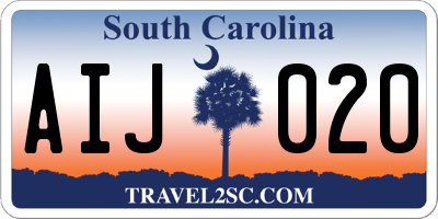 SC license plate AIJ020