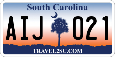 SC license plate AIJ021