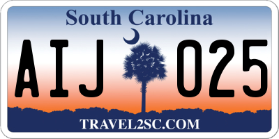 SC license plate AIJ025