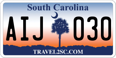 SC license plate AIJ030